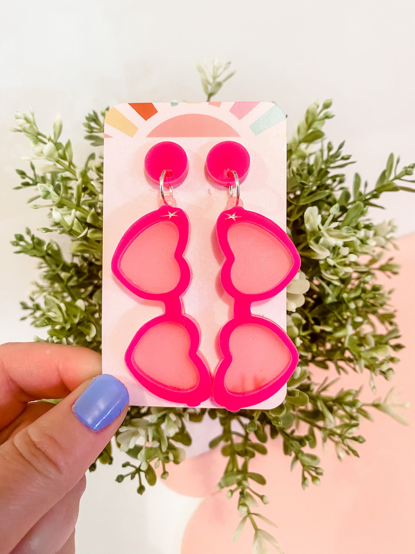 Love Heart Sunglass Earrings - choose your colour