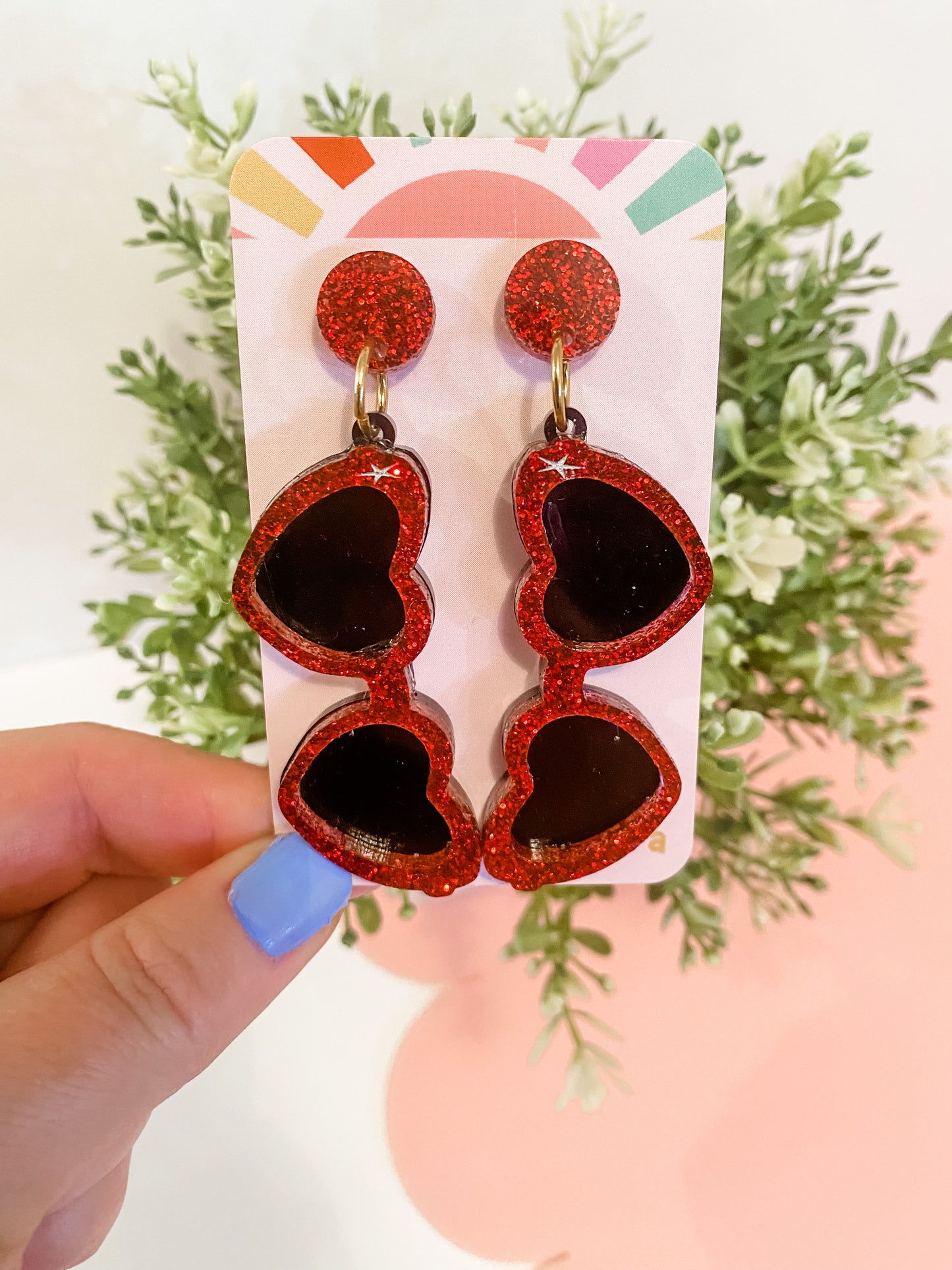 Love Heart Sunglass Earrings - choose your colour