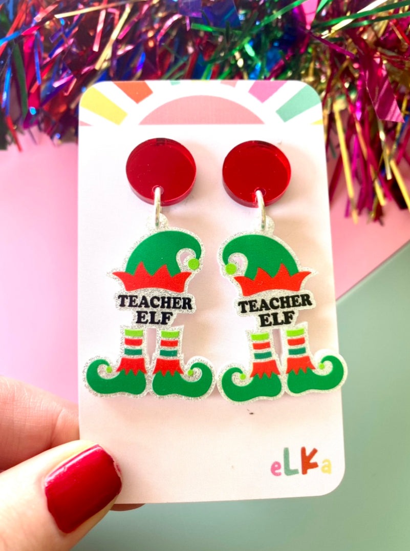 Teacher Elf Dangle Earrings