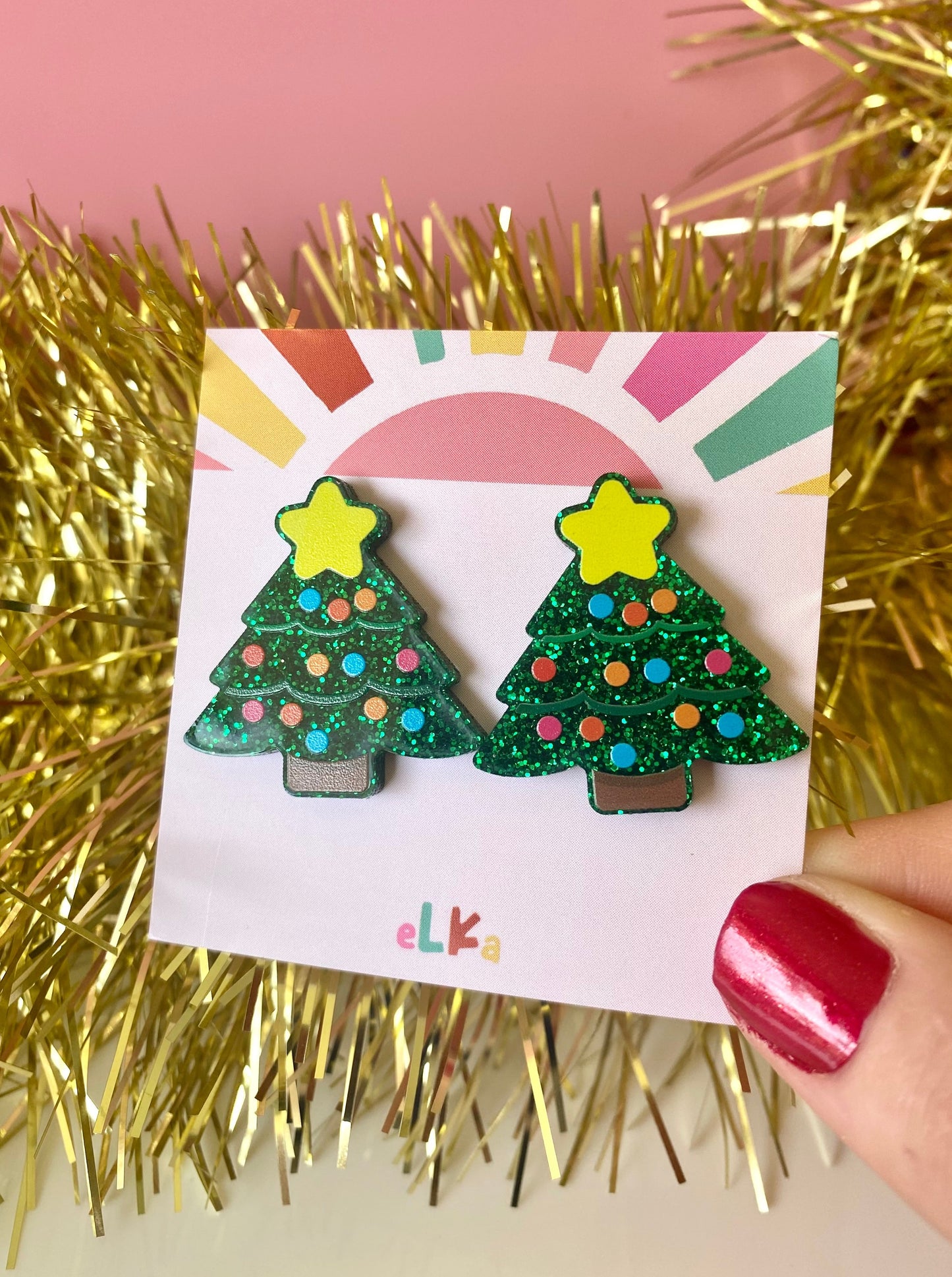Christmas Tree Print Mega Studs