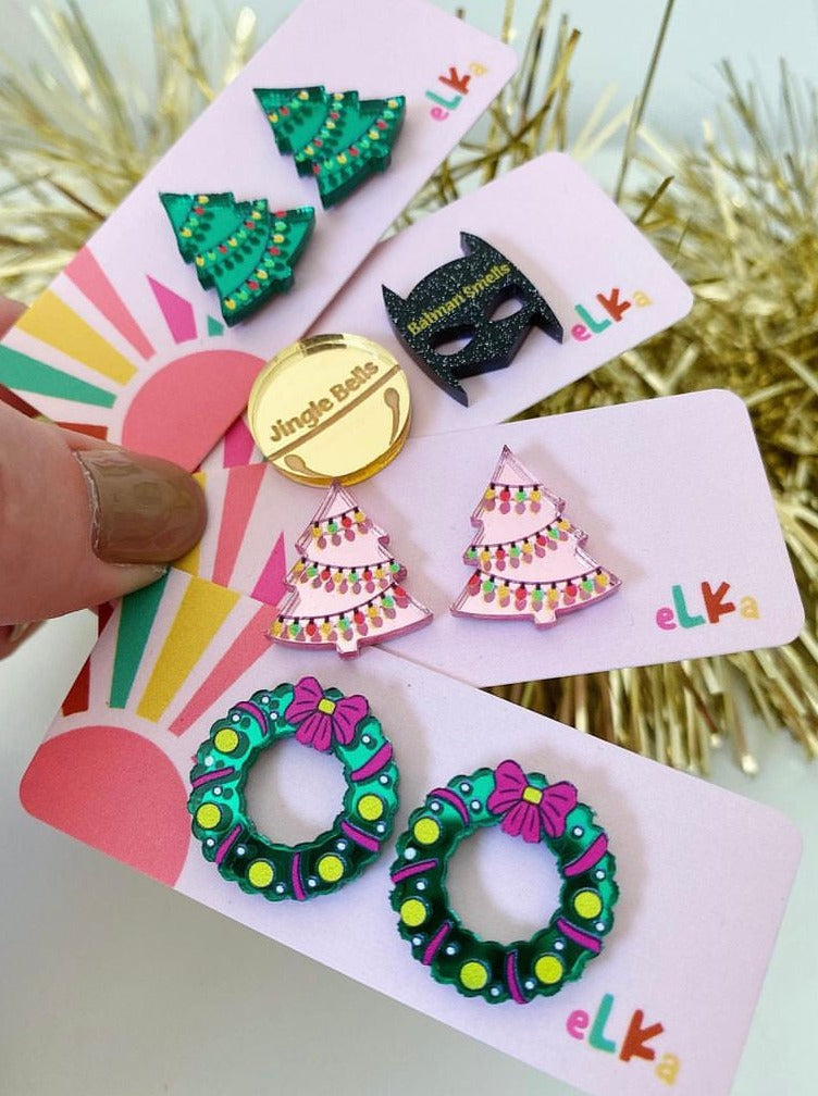 Christmas Tree on Pink or Green Mirror
