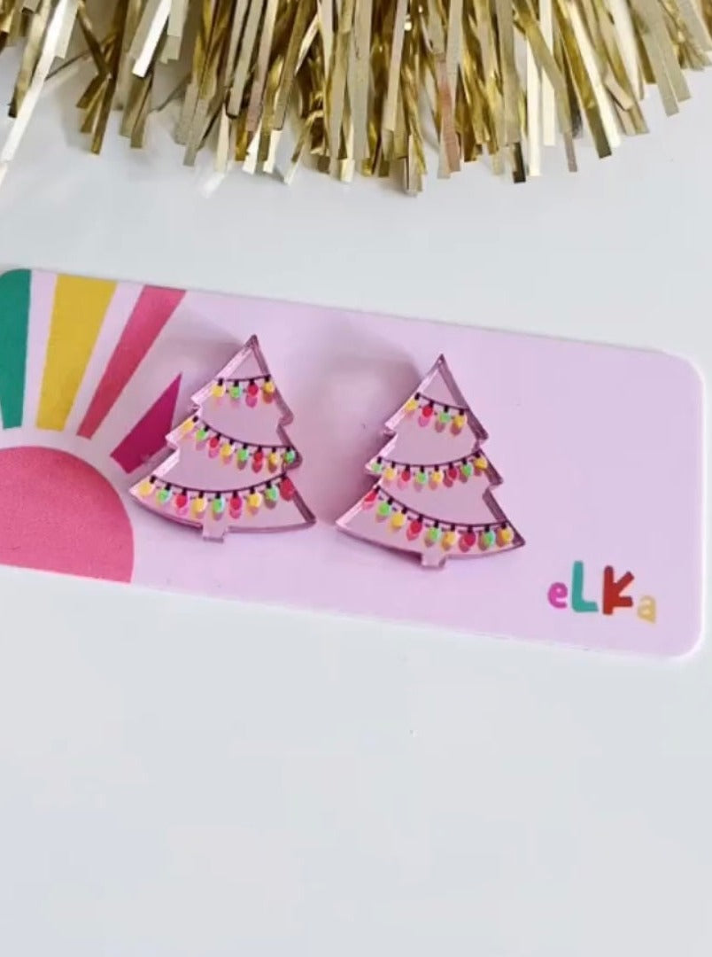 Christmas Tree on Pink or Green Mirror