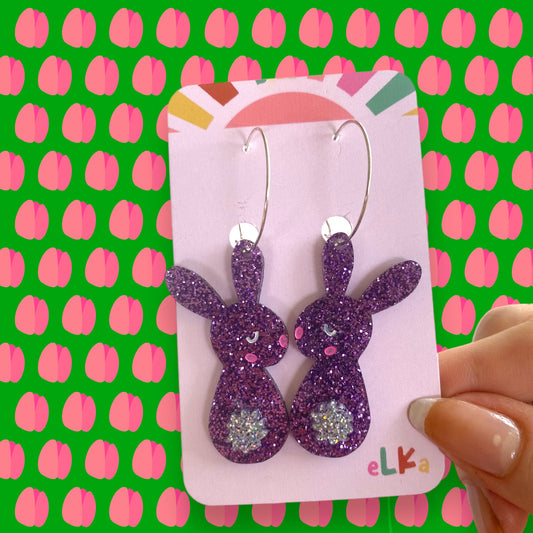 Easter Bunny Hoops - Purple