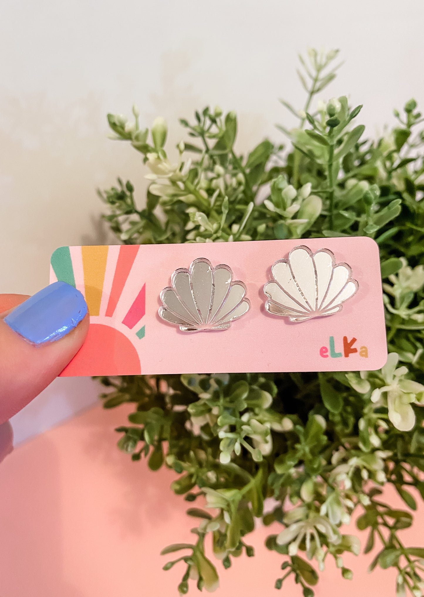 Shelly Seashells Mini Studs - choose your colour