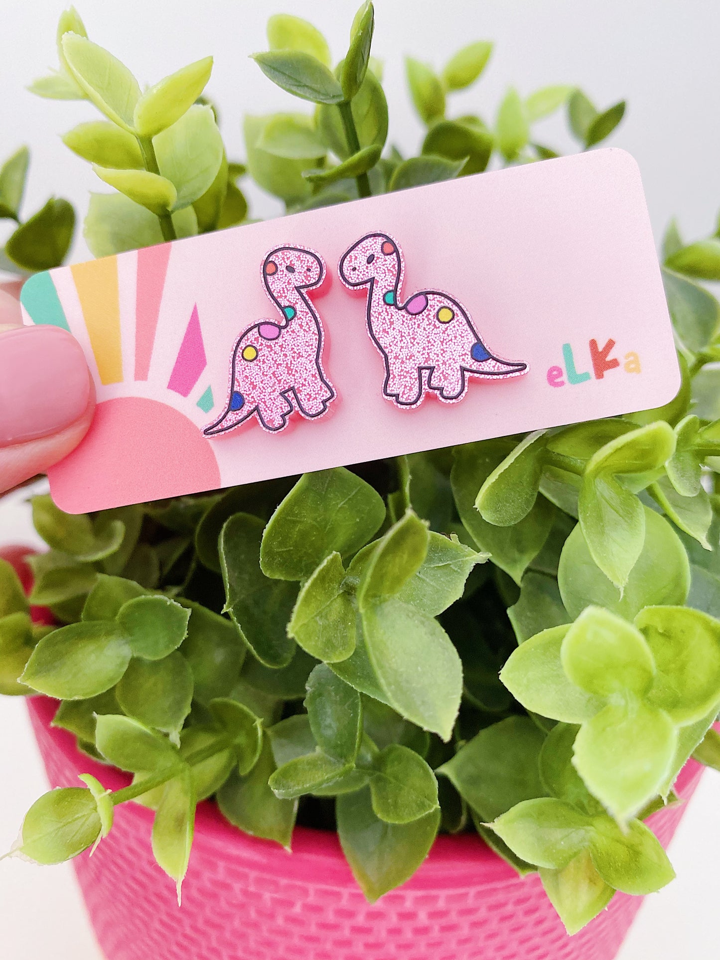 Dino - Betty Brontosaurus Mini studs *CHOOSE YOUR COLOUR*