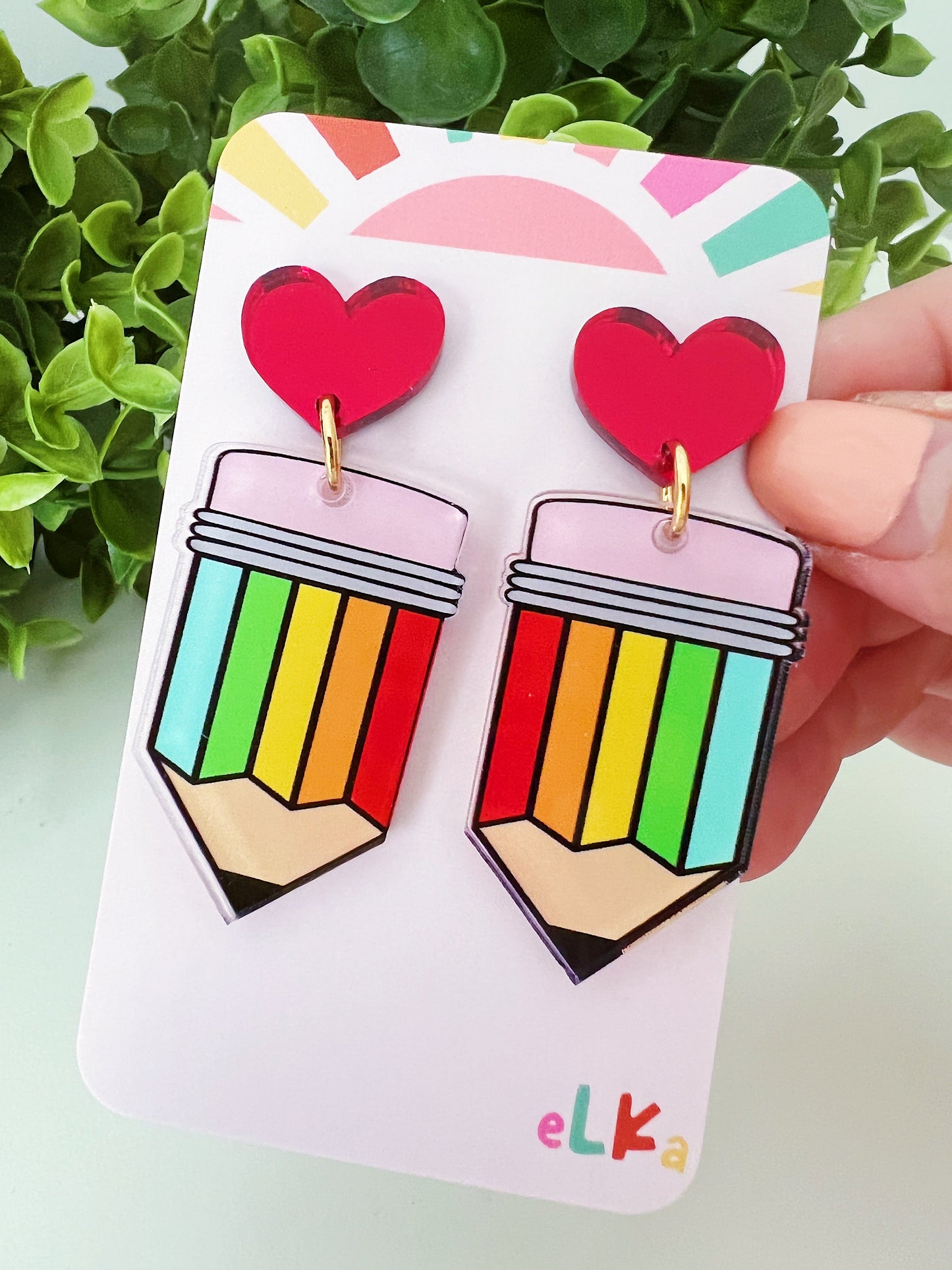 Rainbow Pencil Dangles