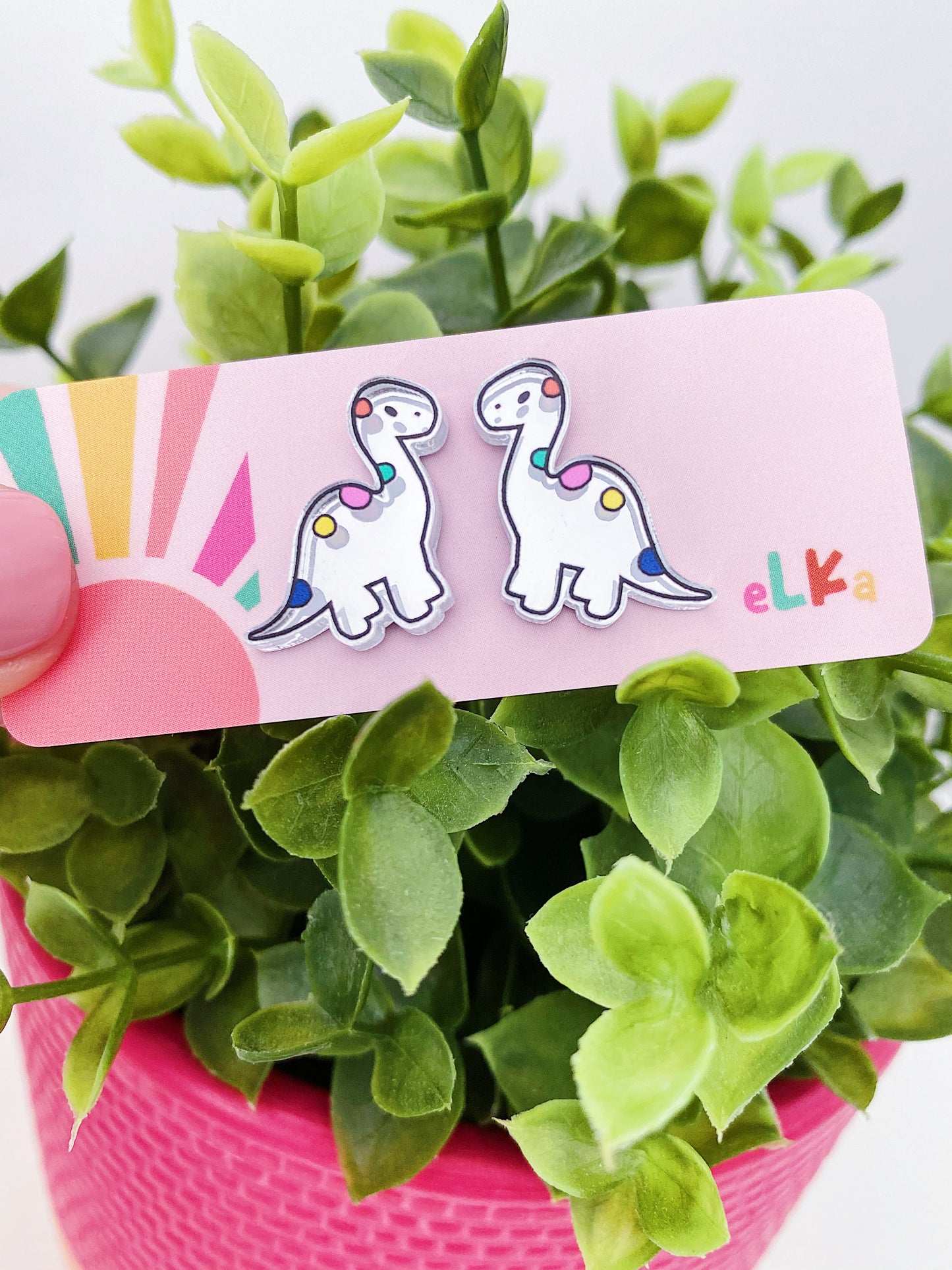 Dino - Betty Brontosaurus Mini studs *CHOOSE YOUR COLOUR*