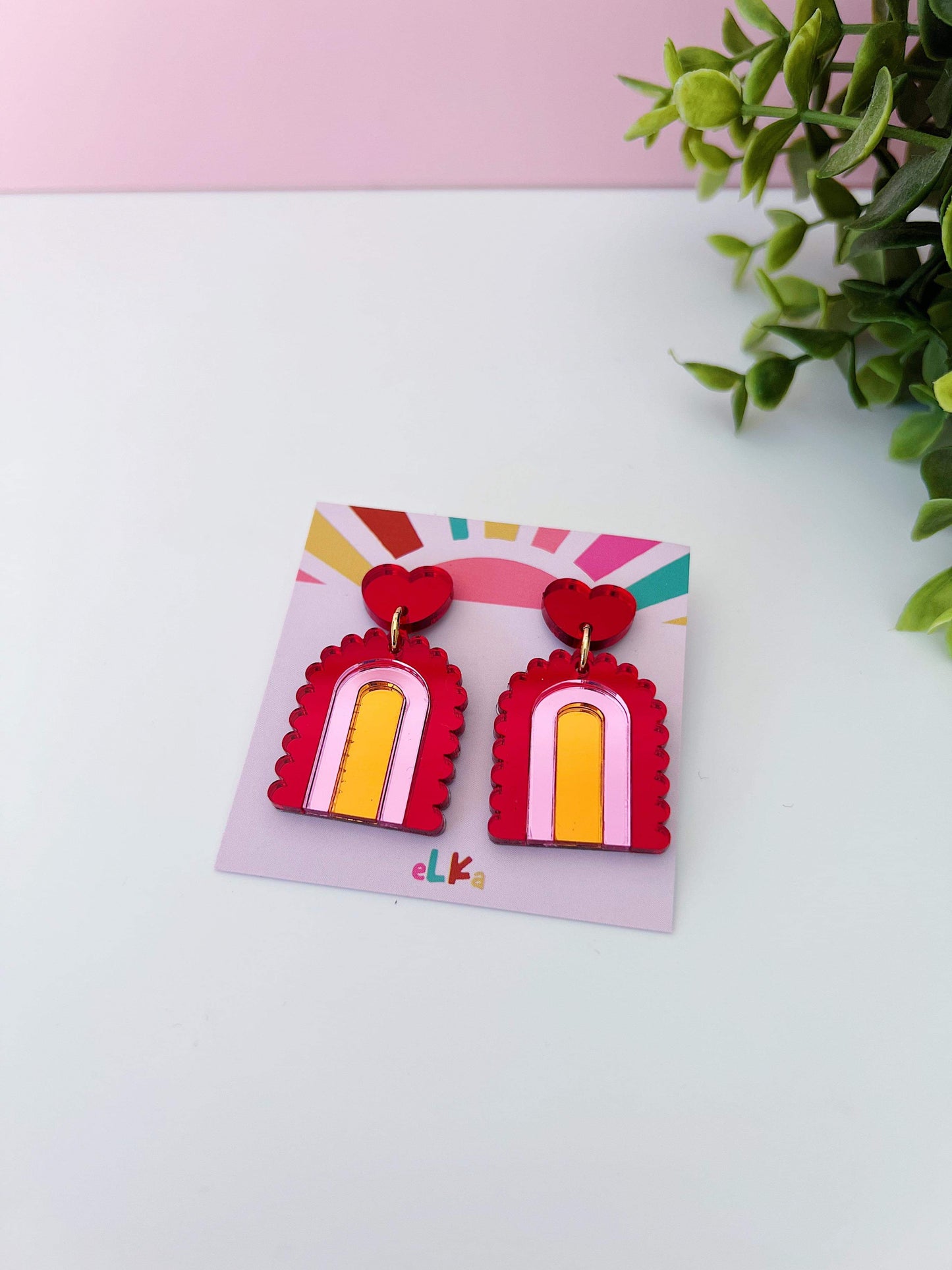 Frilly Archway Dangles - Choose Your Colour