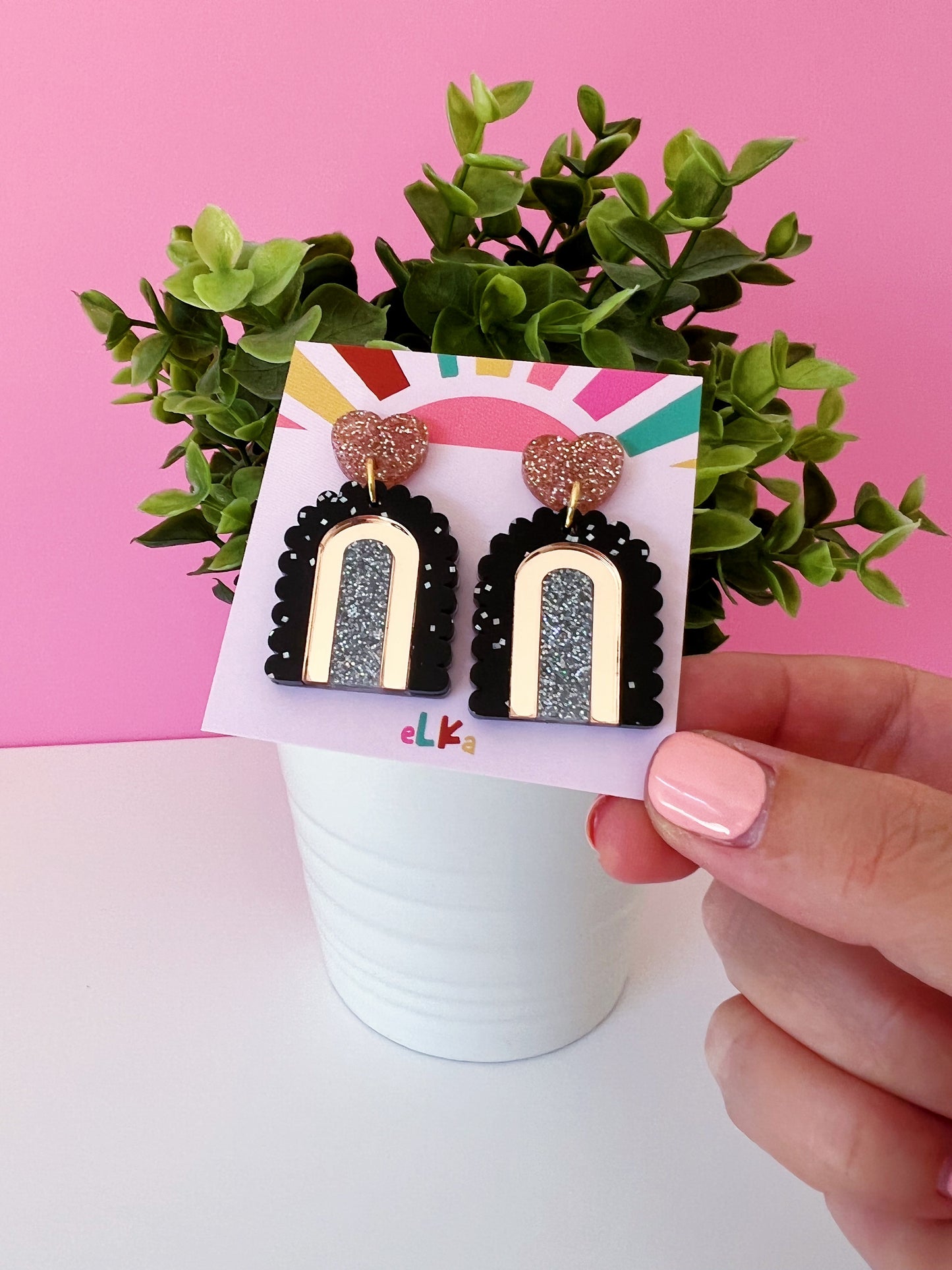 Frilly Archway Dangles - Choose Your Colour