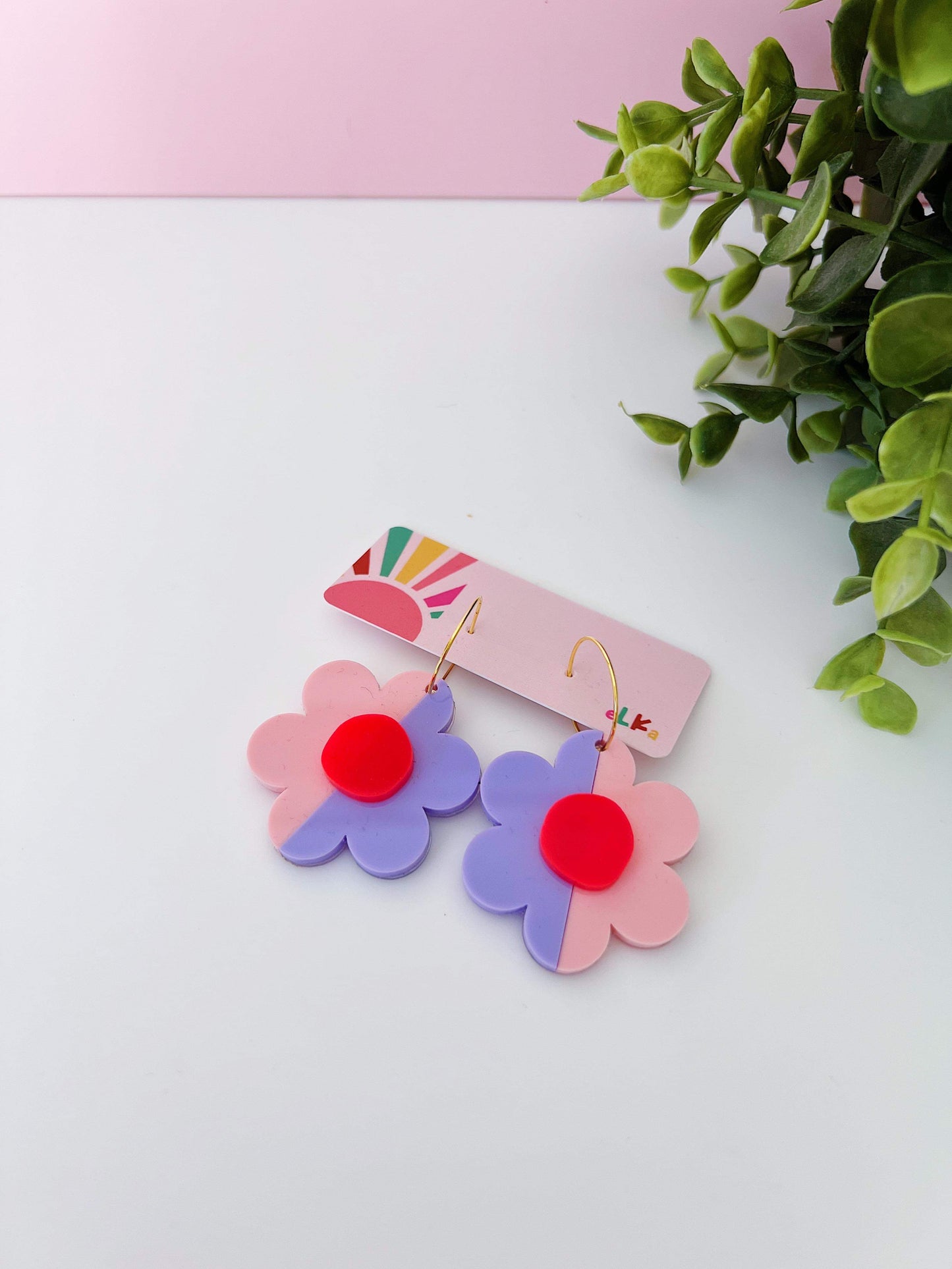 Colour Split Flower Hoops