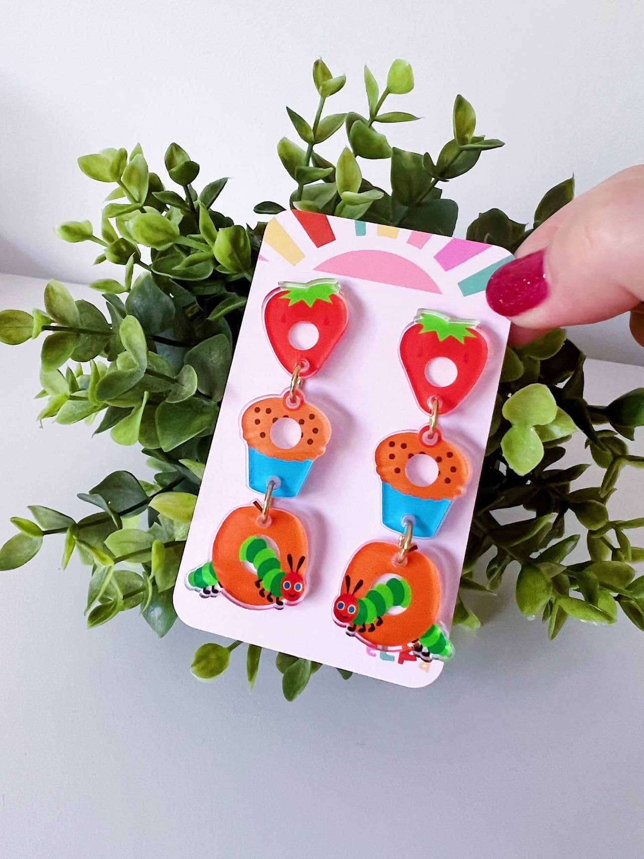 Happy Caterpillar Triple Drop Dangles