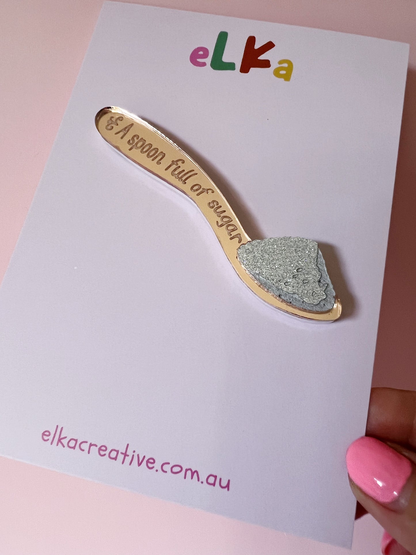 Spoon full of Sugar Brooch (Pin Back)
