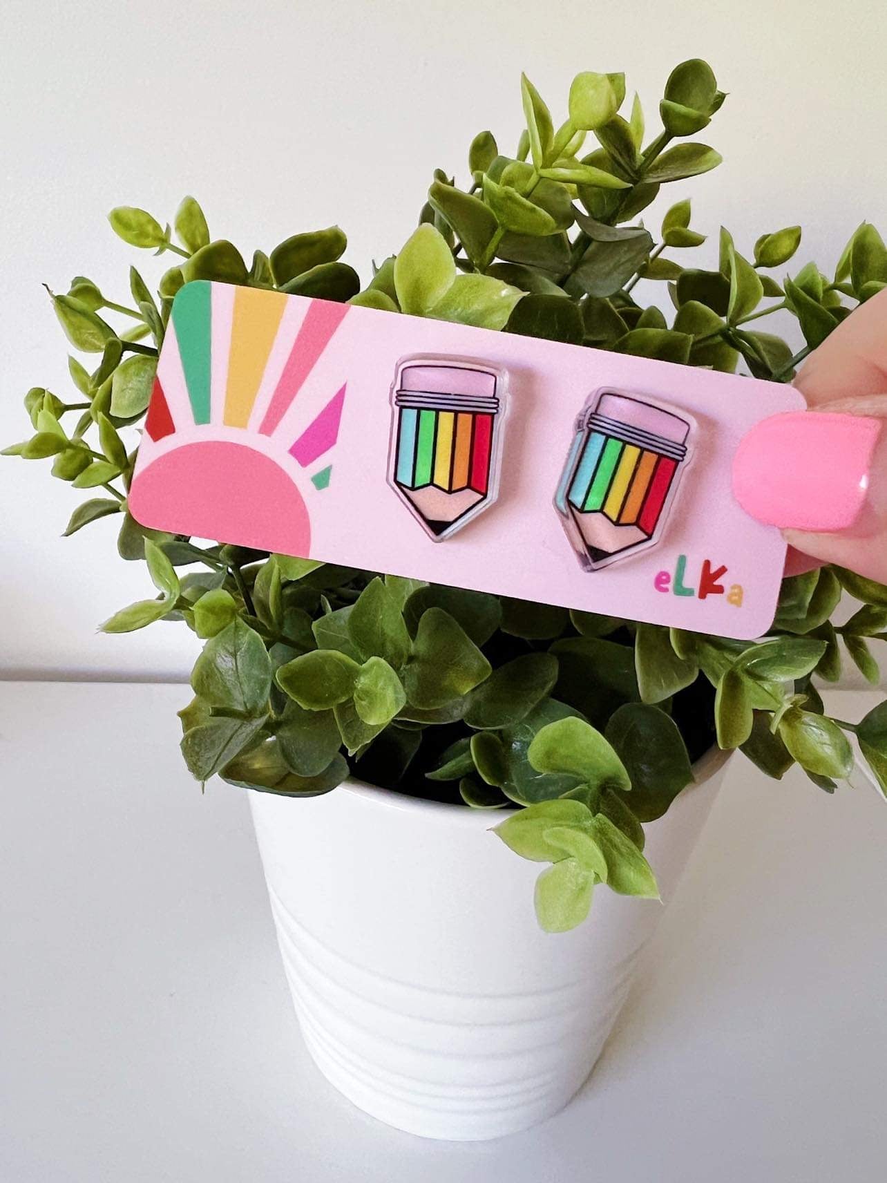 Pencil Mini Studs - Choose you Colour