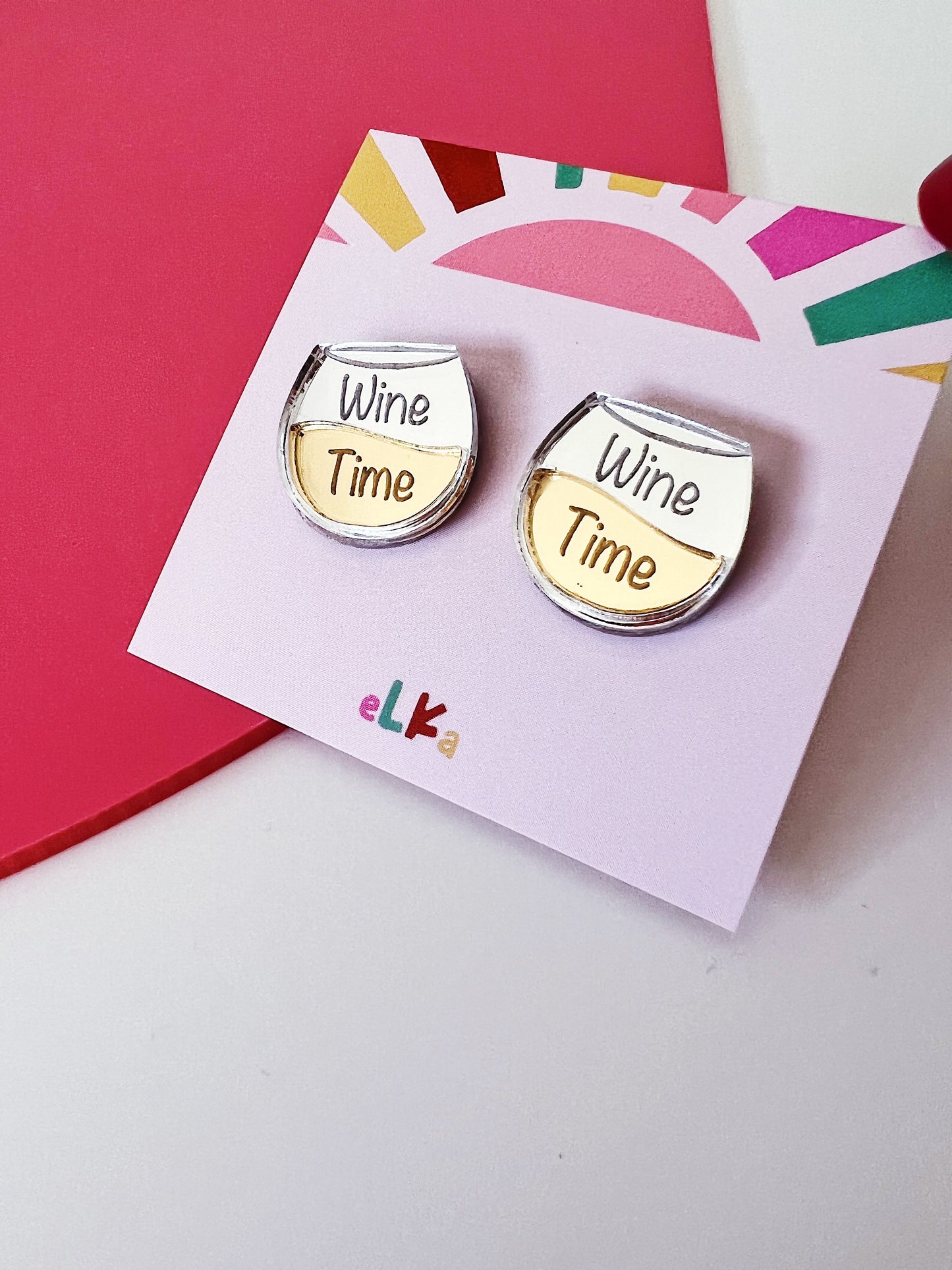 Wine Time Studs *CHOOSE YOUR COLOUR*