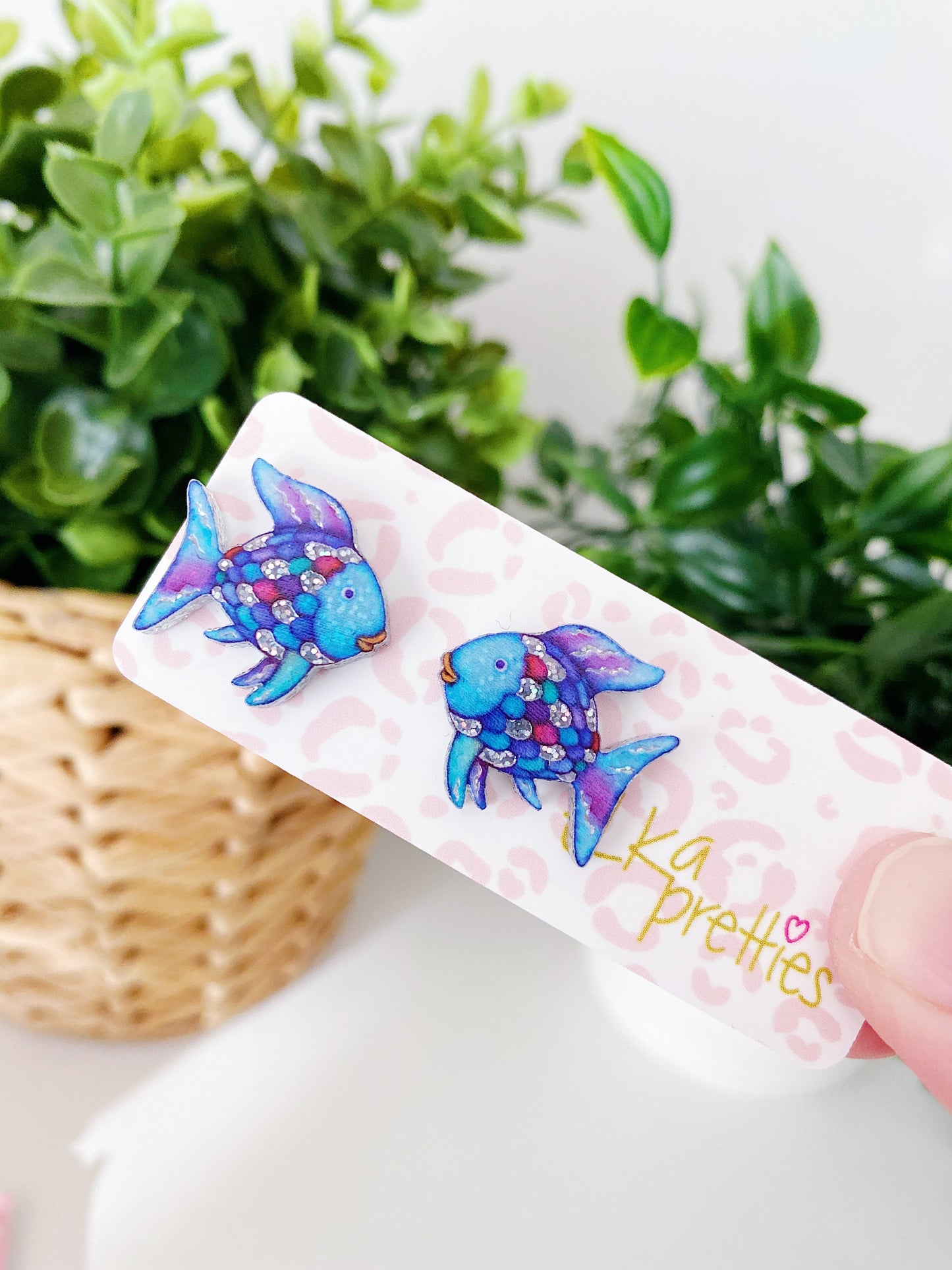 Rainbow Fish Mini Studs