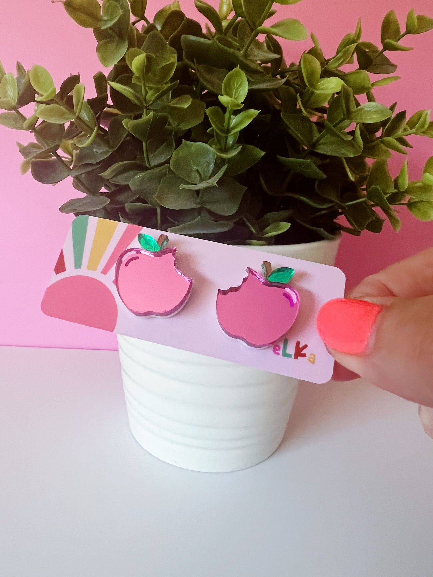 Layered Apple Mini Studs - Choose Your Colour