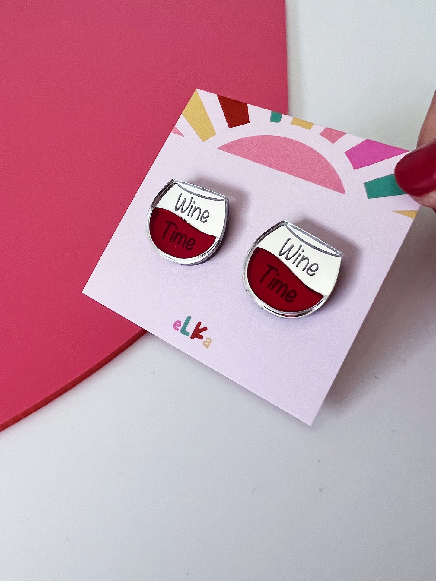 Wine Time Studs *CHOOSE YOUR COLOUR*
