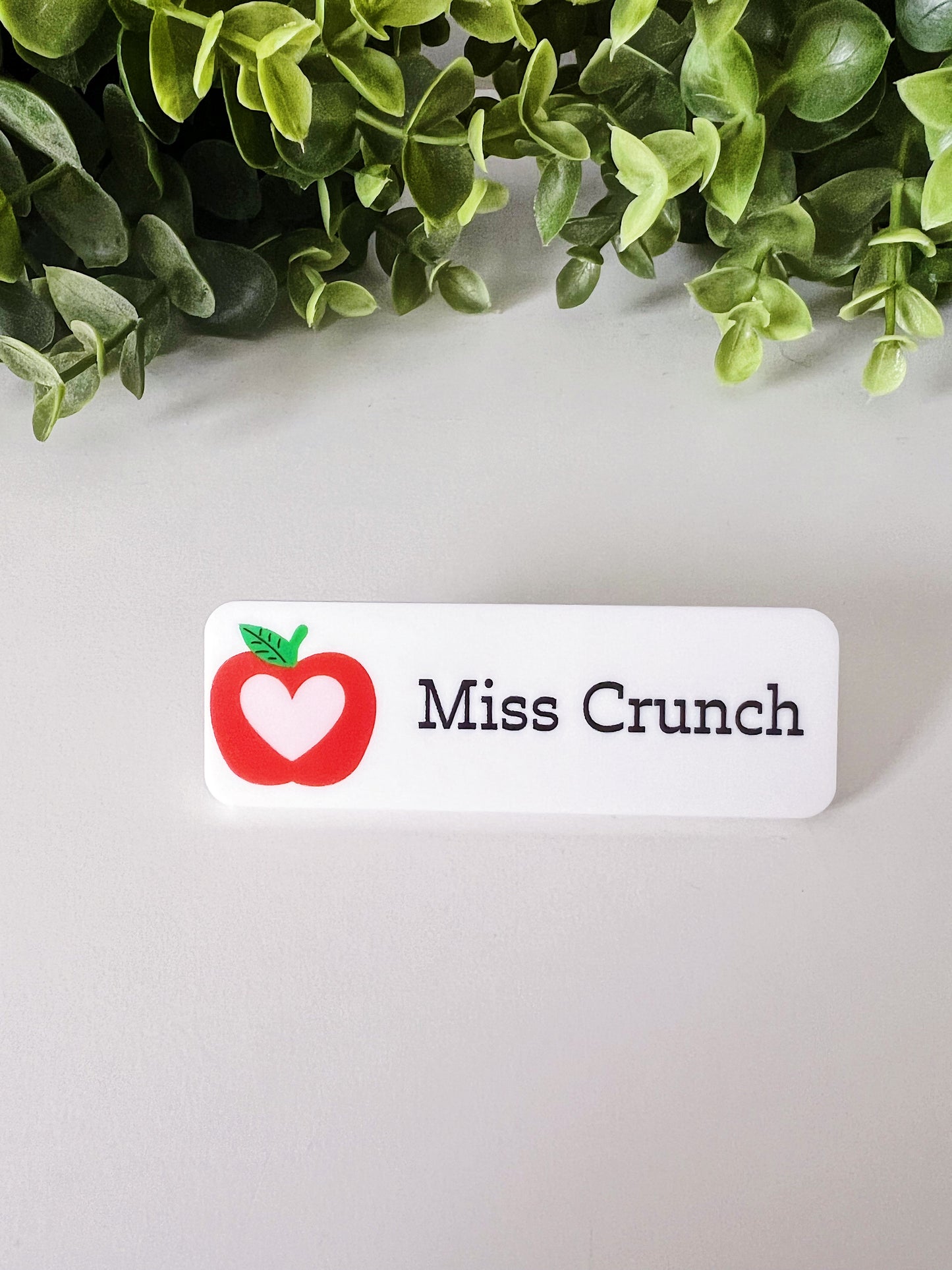 Apple Love Name Badge *PERSONALISED*