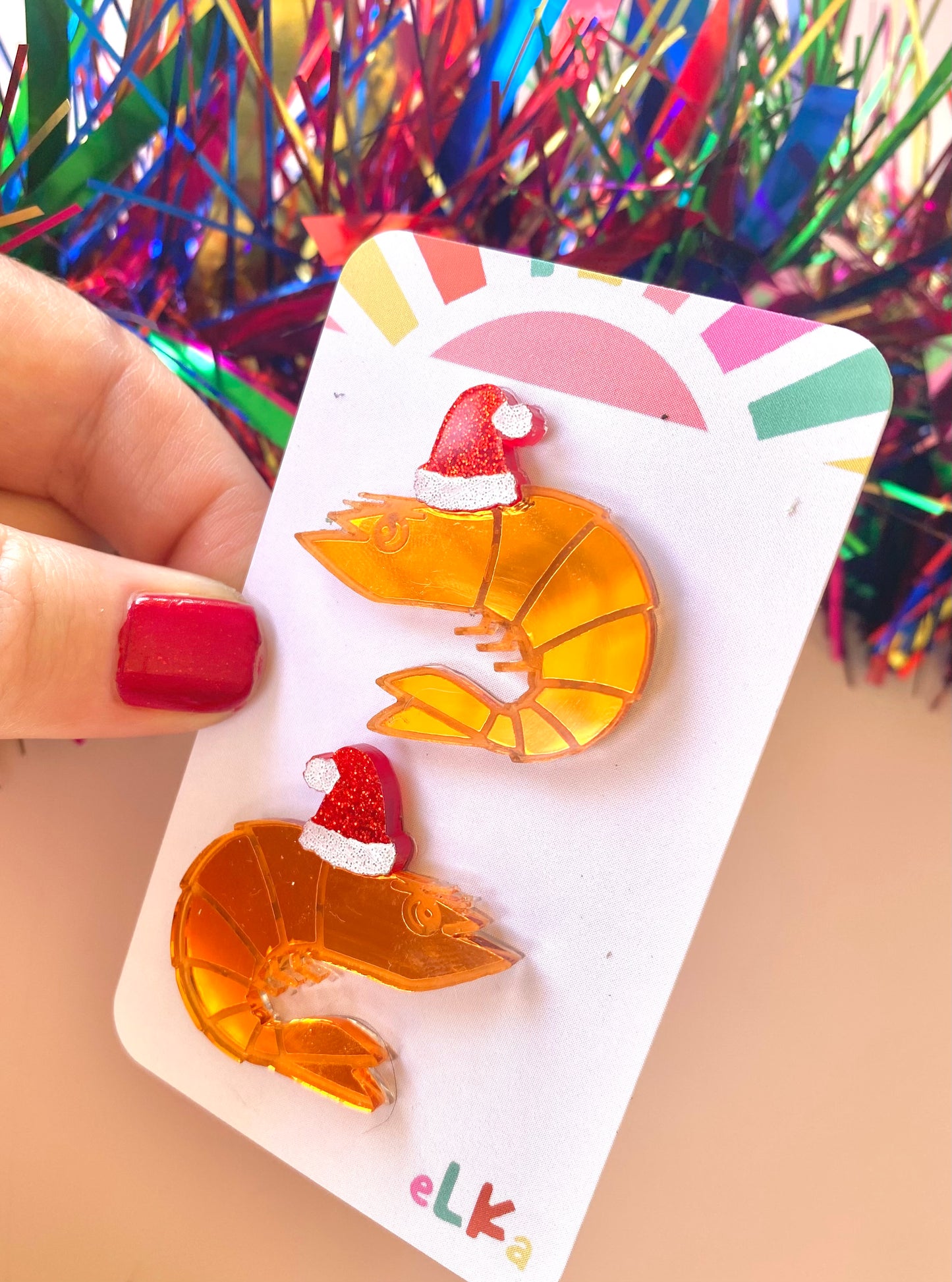 Peter Prawn Mega Studs with his Christmas Hat