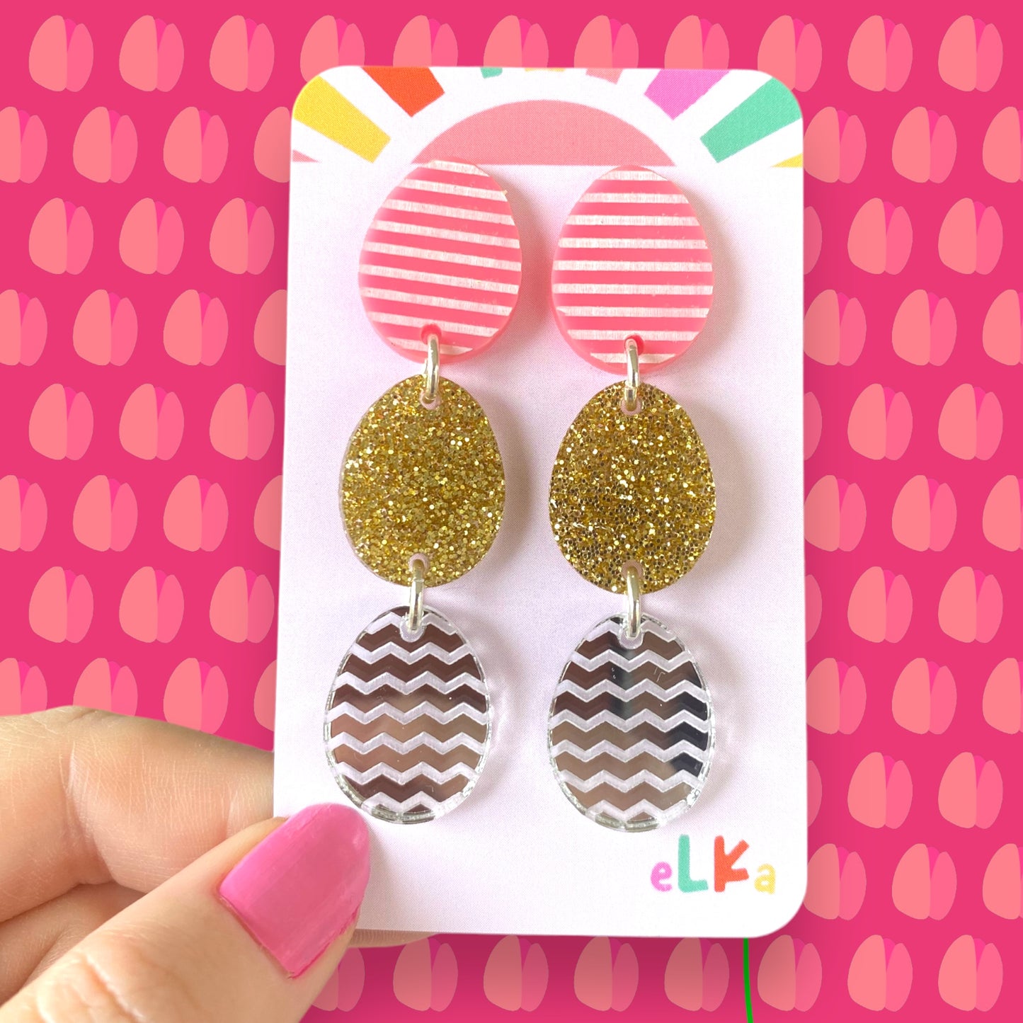 Easter Egg Earring Dangles - Design 1