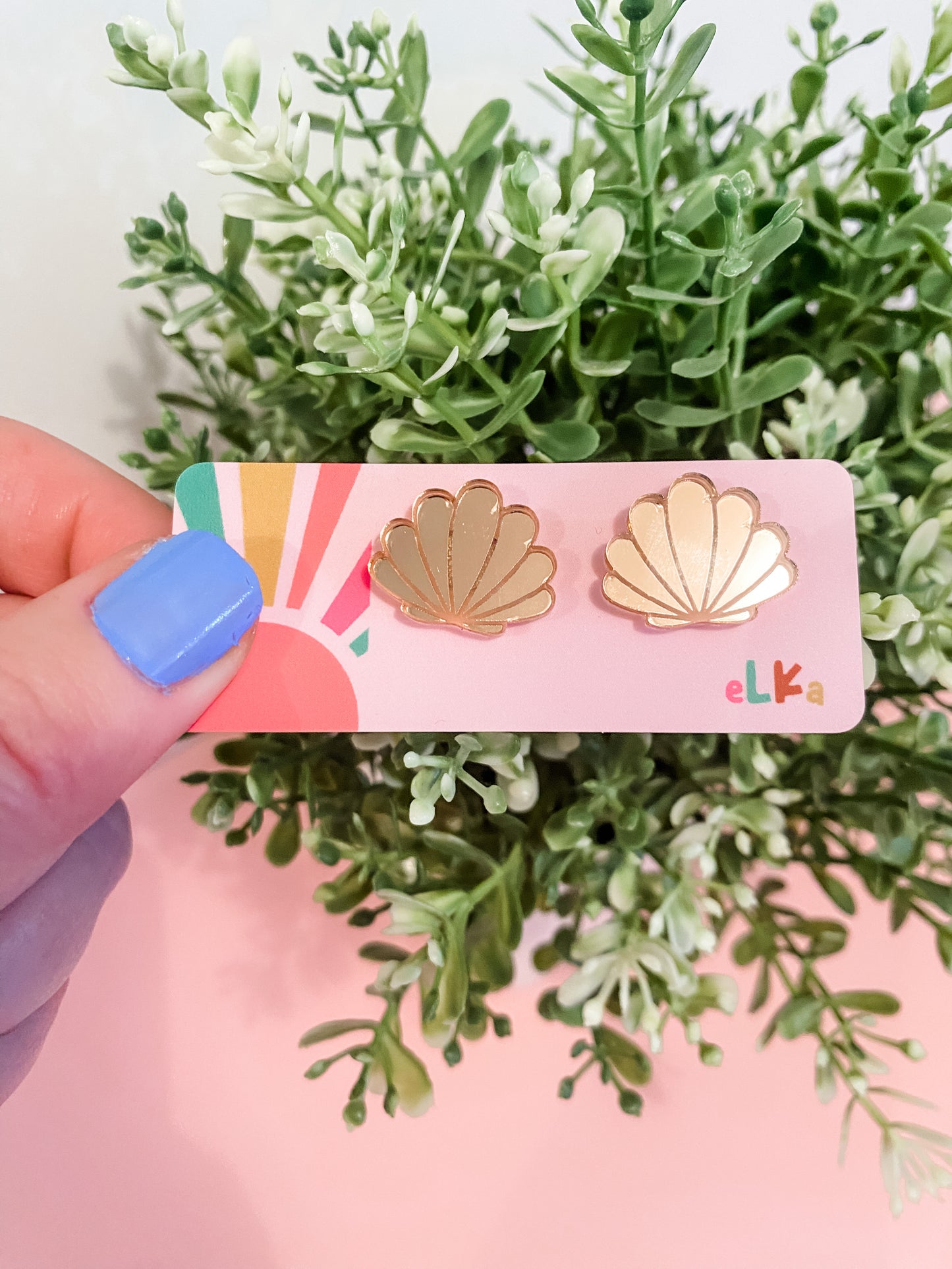 Shelly Seashells Mini Studs - choose your colour