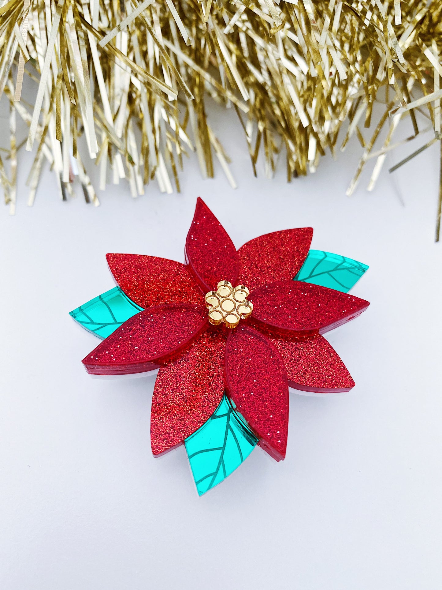 Poinsettia Brooch