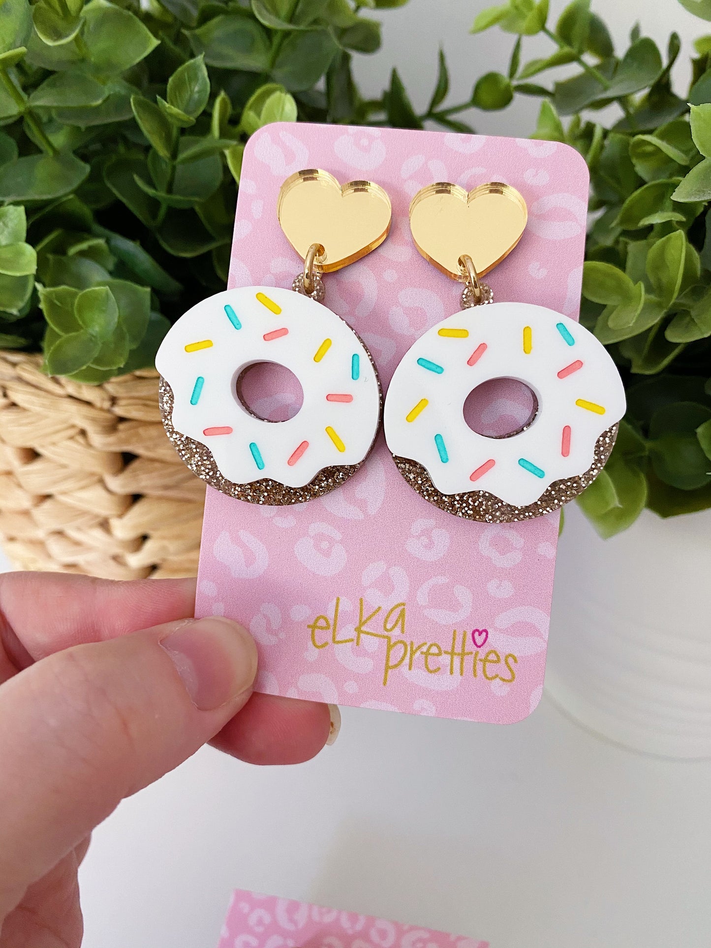 Donut Dangles - Blush Pink or White!