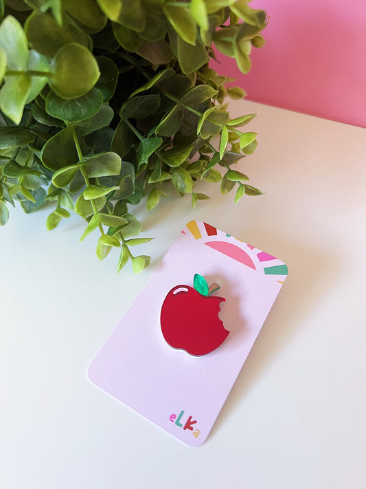 Delicious Apple Pin Brooch - Choose Your Colour
