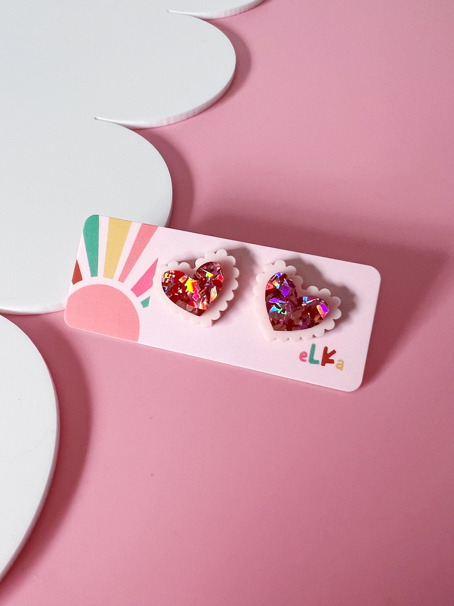 Frilly Heart Studs *NEW COLOURWAYS ADDED*