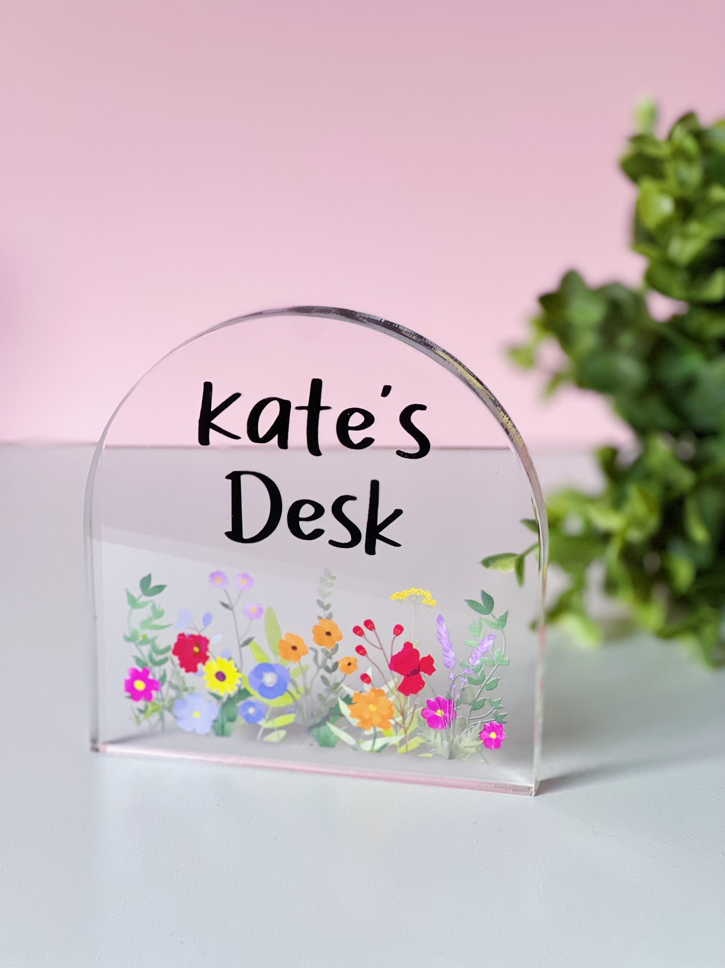 PERSONALISED Flower Desk Block  *PRE-ORDER