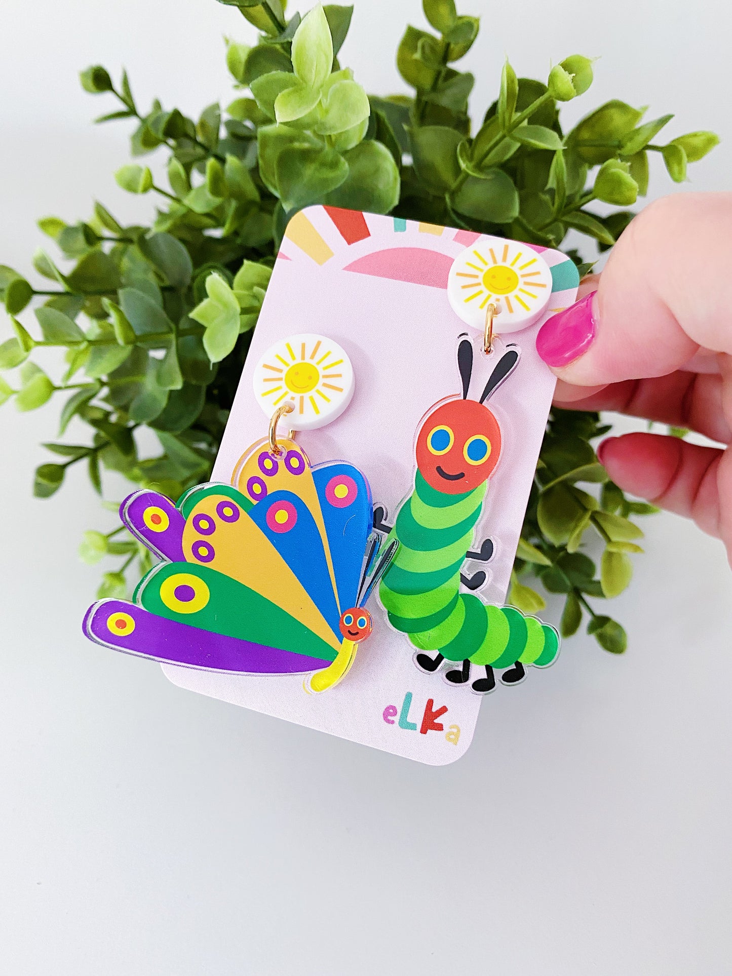 The Happy Caterpillar & Butterfly Dangles - Printed