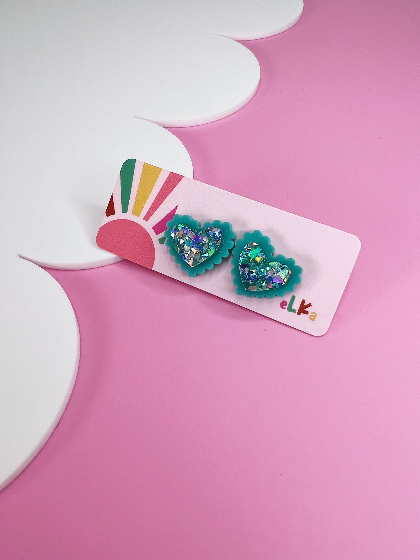 Frilly Heart Studs *NEW COLOURWAYS ADDED*